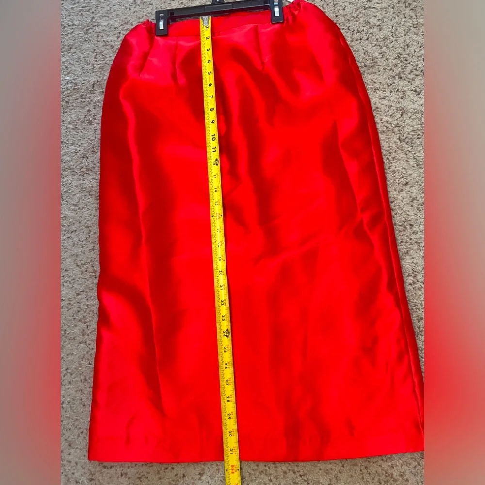 GMI 3 piece red  floral embroidered skirt suit church formal wedding 10‎ chic